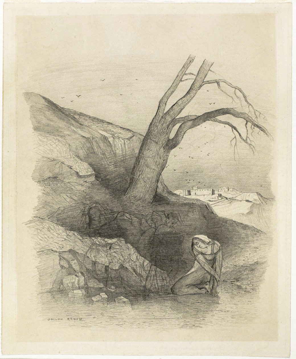 Kvinna på knä av Odilon Redon