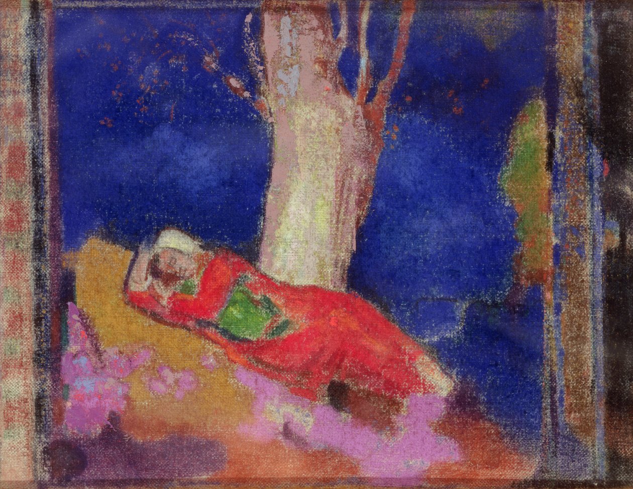 Kvinna som sover under ett träd av Odilon Redon