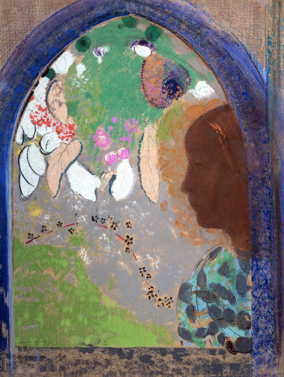 Kvinna vid fönstret, 1903-1908. av Odilon Redon