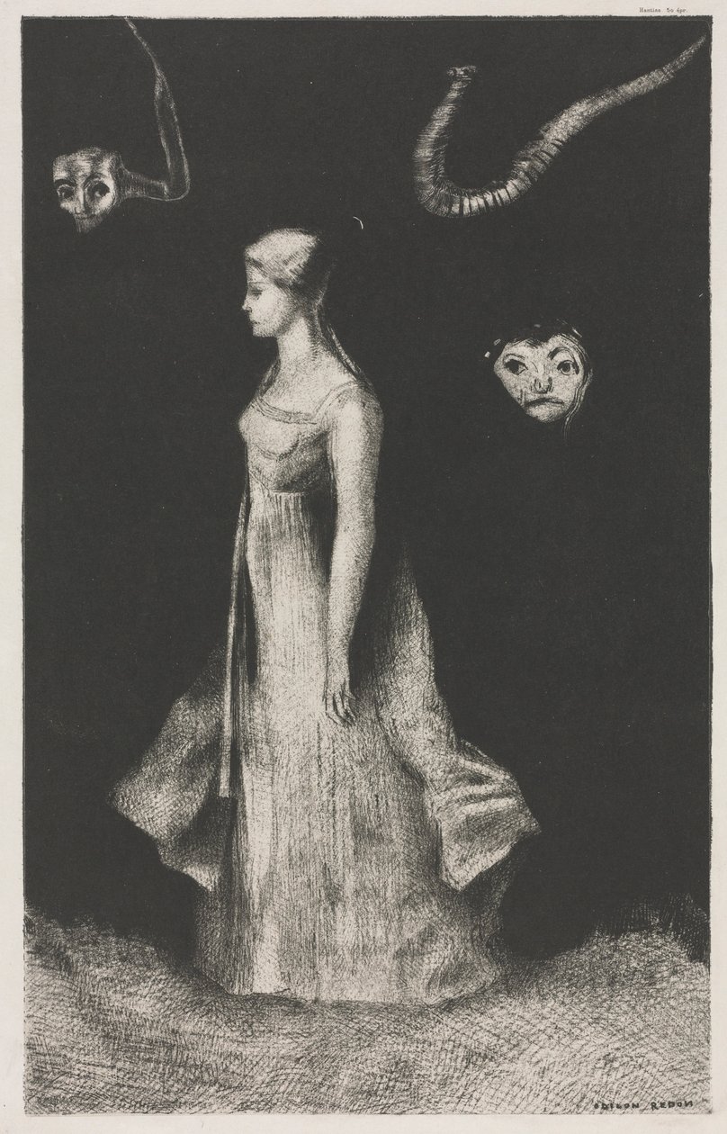 Besatthet, 1894. av Odilon Redon Printer: Monrocq