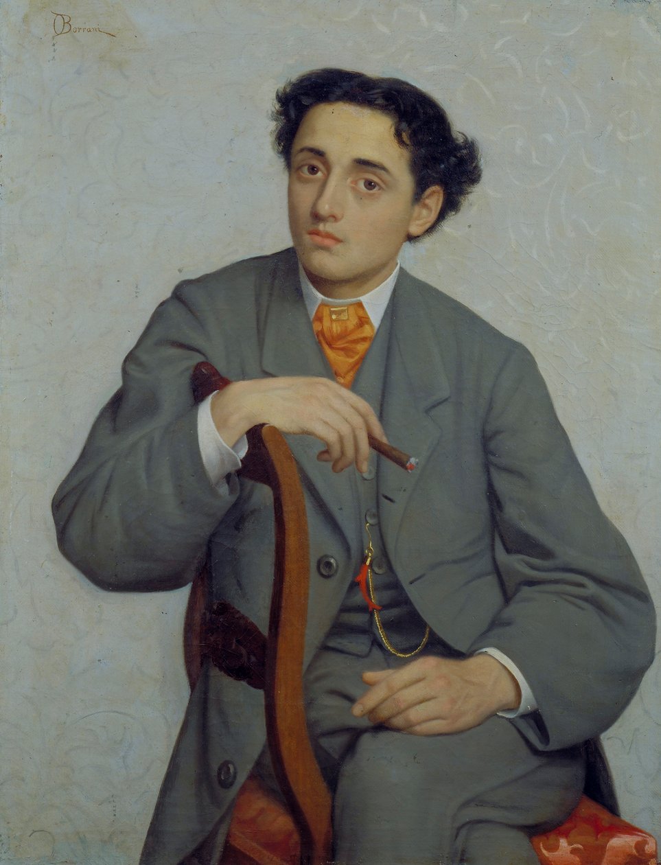 Porträtt av en ung man, ca 1865-66 (olja på duk) av Odoardo Borrani
