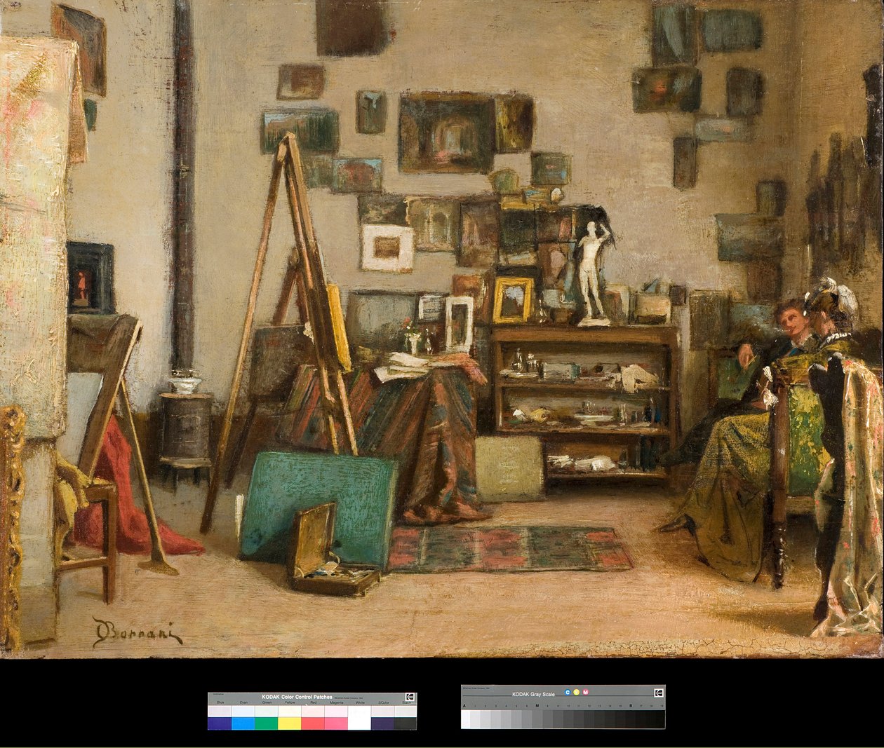 Verkstaden Målning av Odoardo Borrani (1833-1905) 1885 Privatsamling av Odoardo Borrani