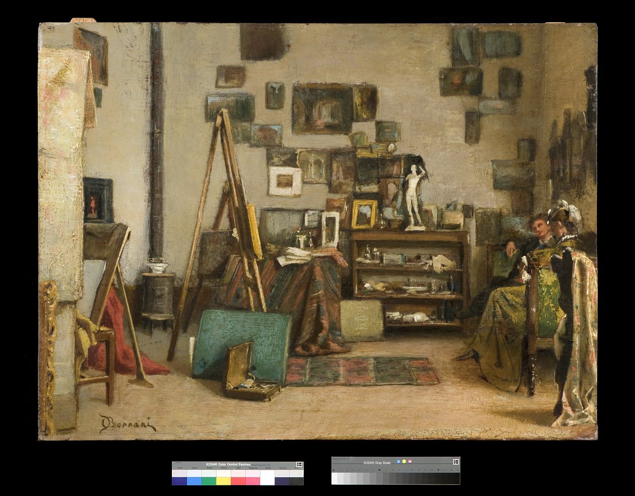 Besök på målarstudien, 1865-75 av Odoardo Borrani