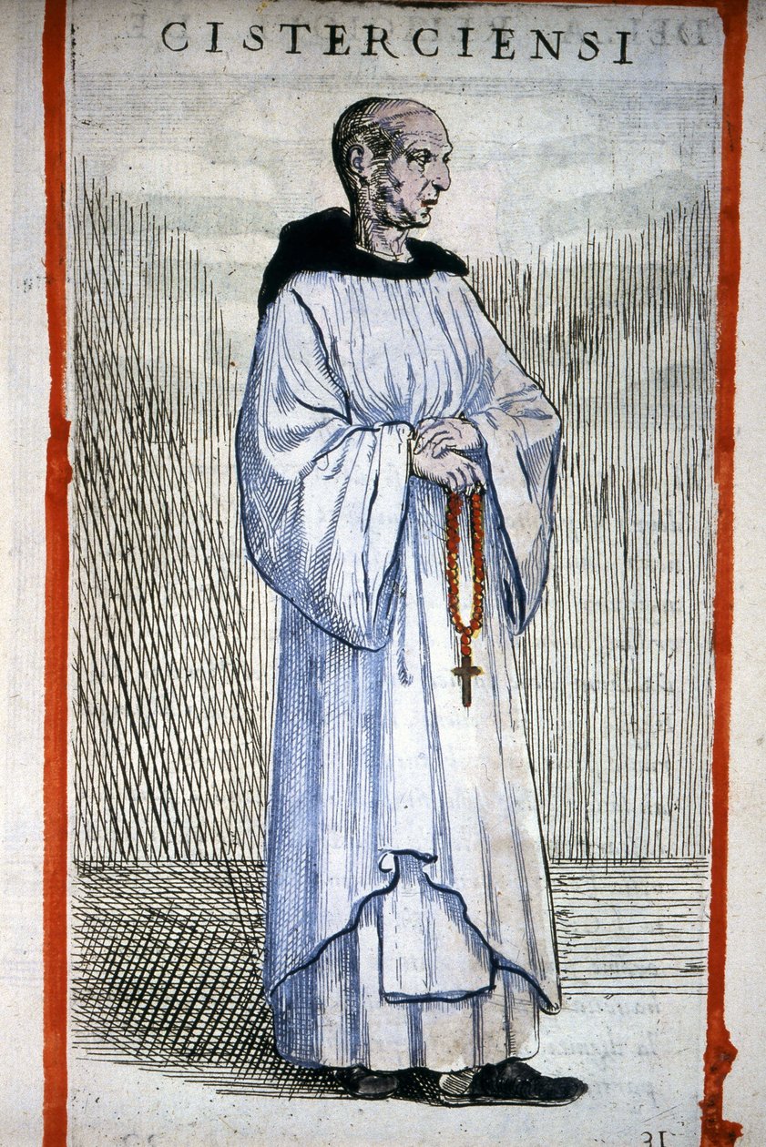 cisterciensermunk. Gravyr i O. Fialetti. 1500-talet. av Odoardo Fialetti