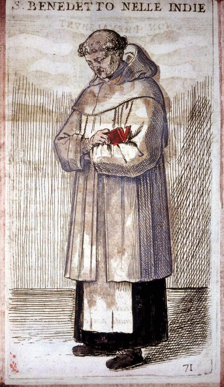 Religiös ordning: en benediktinermunk. Gravyr i O. Fialetti. 1500-talet. av Odoardo Fialetti