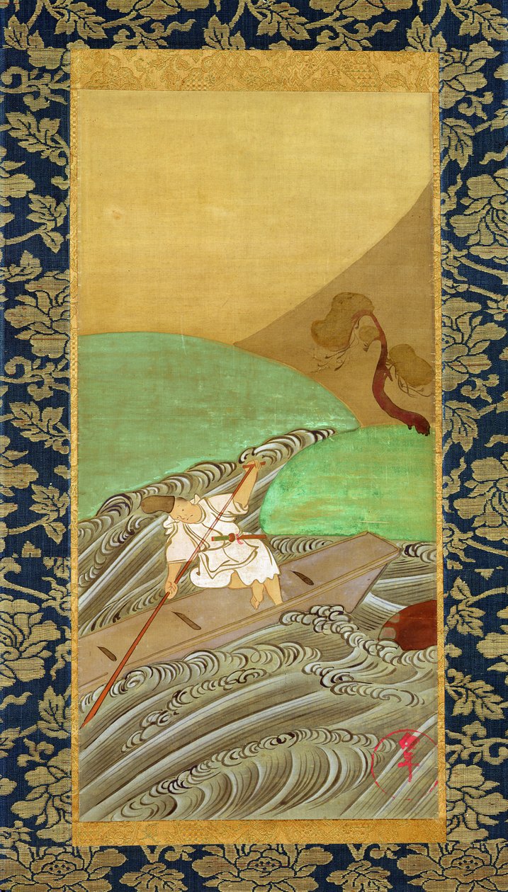 The Boatman (penna och bläck på siden) av Ogata Korin