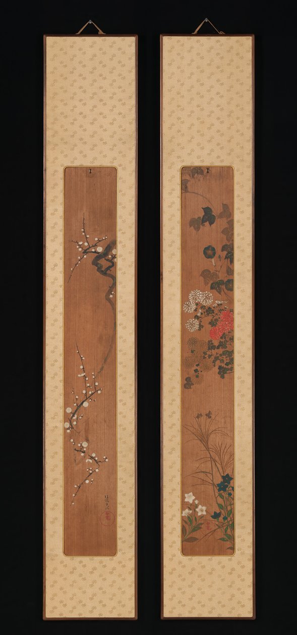 Blommor av vår och höst, strax efter 1701. av Ogata Korin