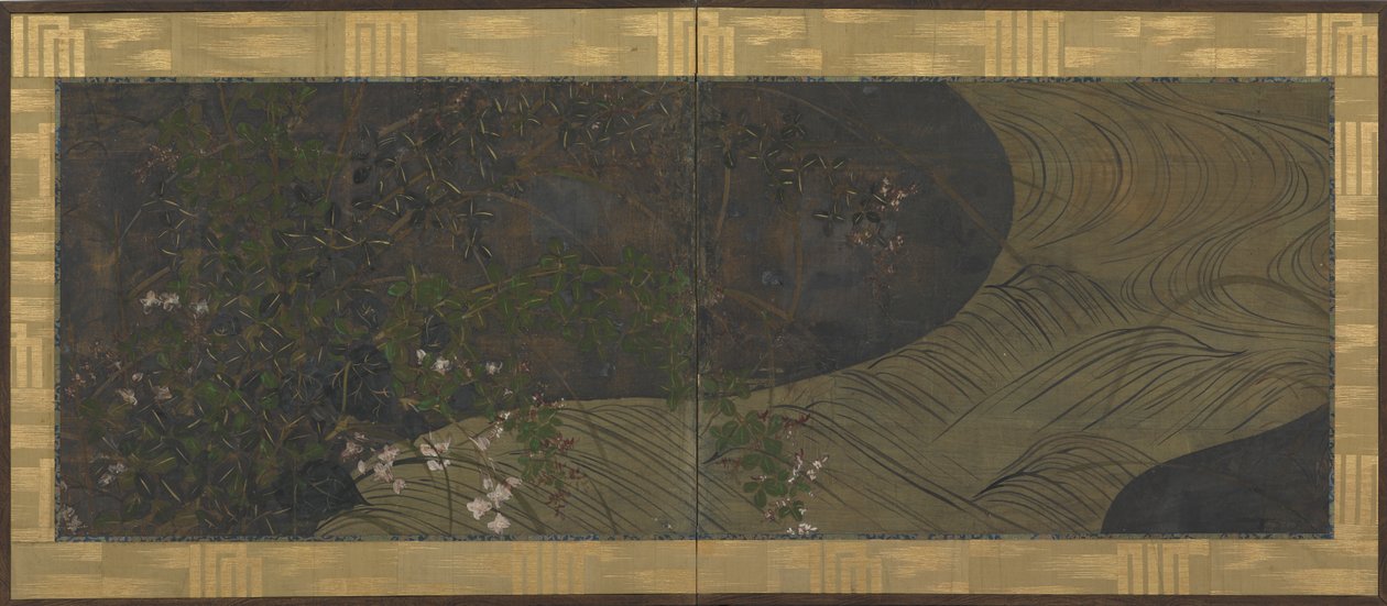 Rinnande vatten, höstgräs och blommor, Edo-period, sent 1600-tidigt 1700-tal. av Ogata Korin