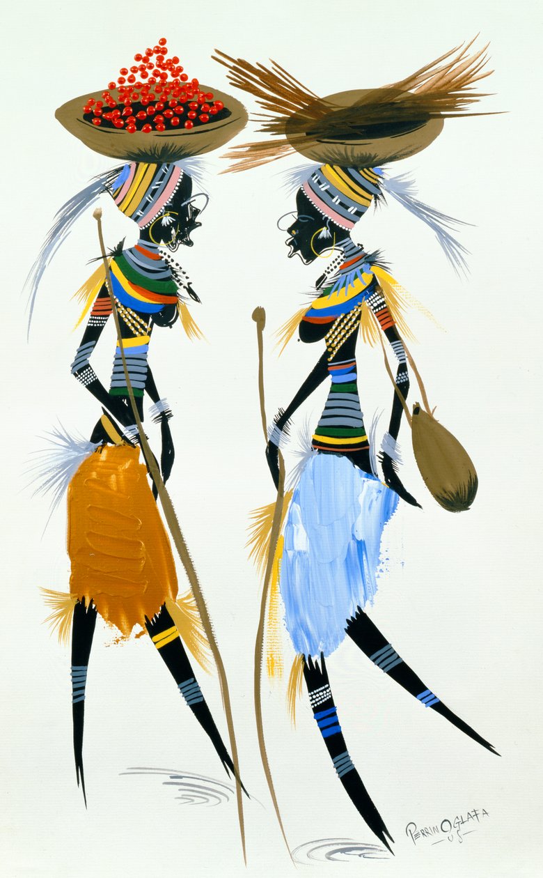 Black Models, 2008 (akryl och gouache på papper) av Oglafa Ebitari Perrin