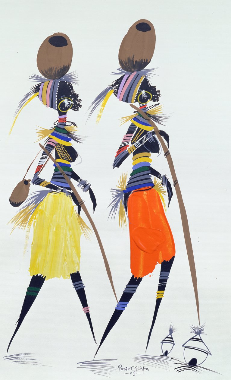 Black Models, 2008 (akryl och gouache på papper) av Oglafa Ebitari Perrin