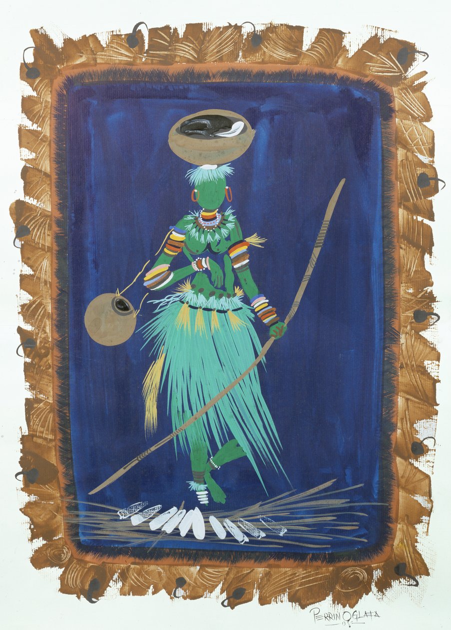In Pursuit, 2008 (akryl och gouache på papper) av Oglafa Ebitari Perrin
