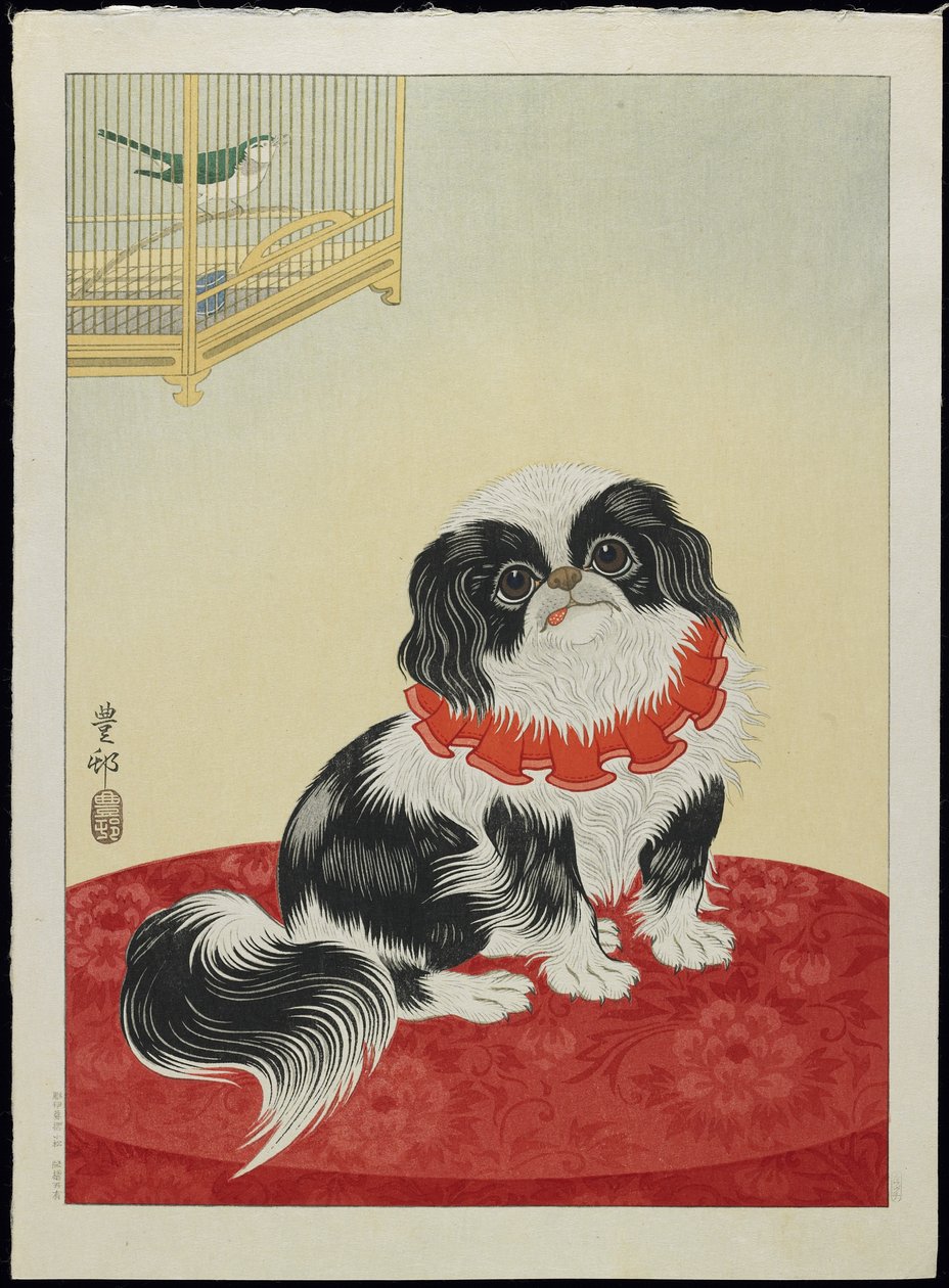 Mopshund, 1930-tal av Ohara Koson
