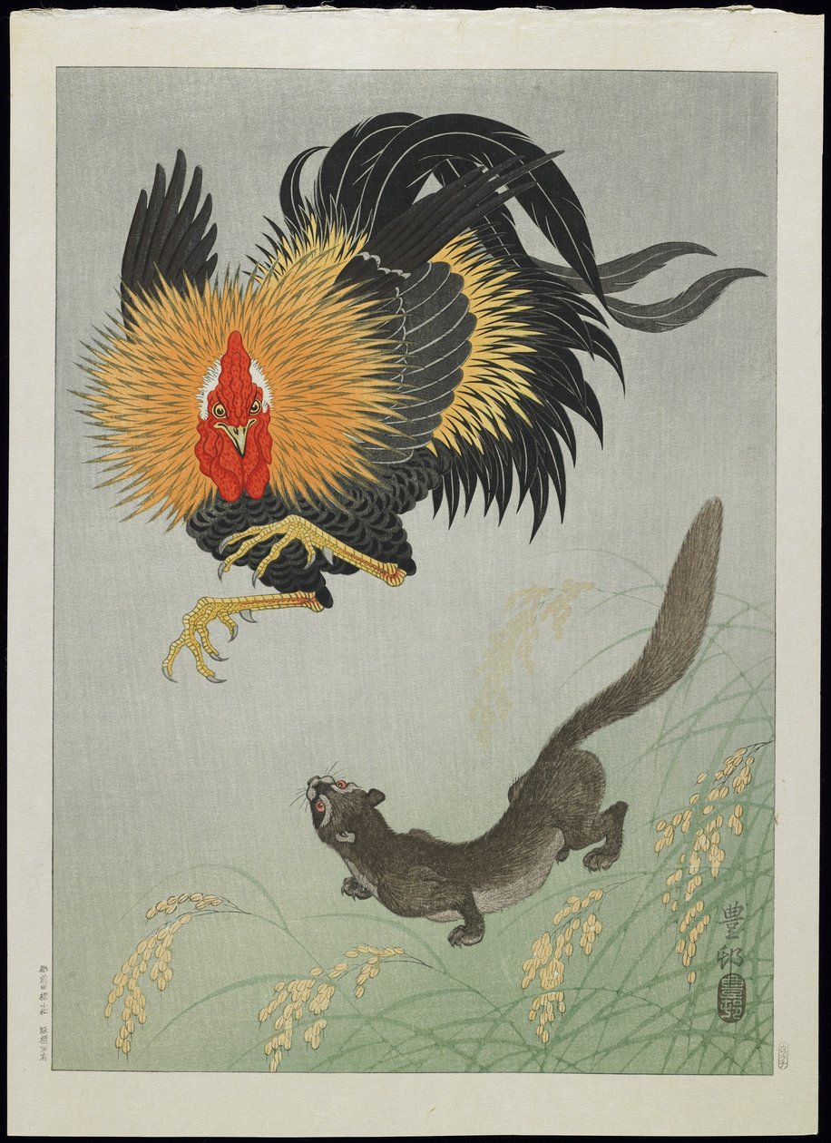 Tupp och vessla, 1930-talet av Ohara Koson