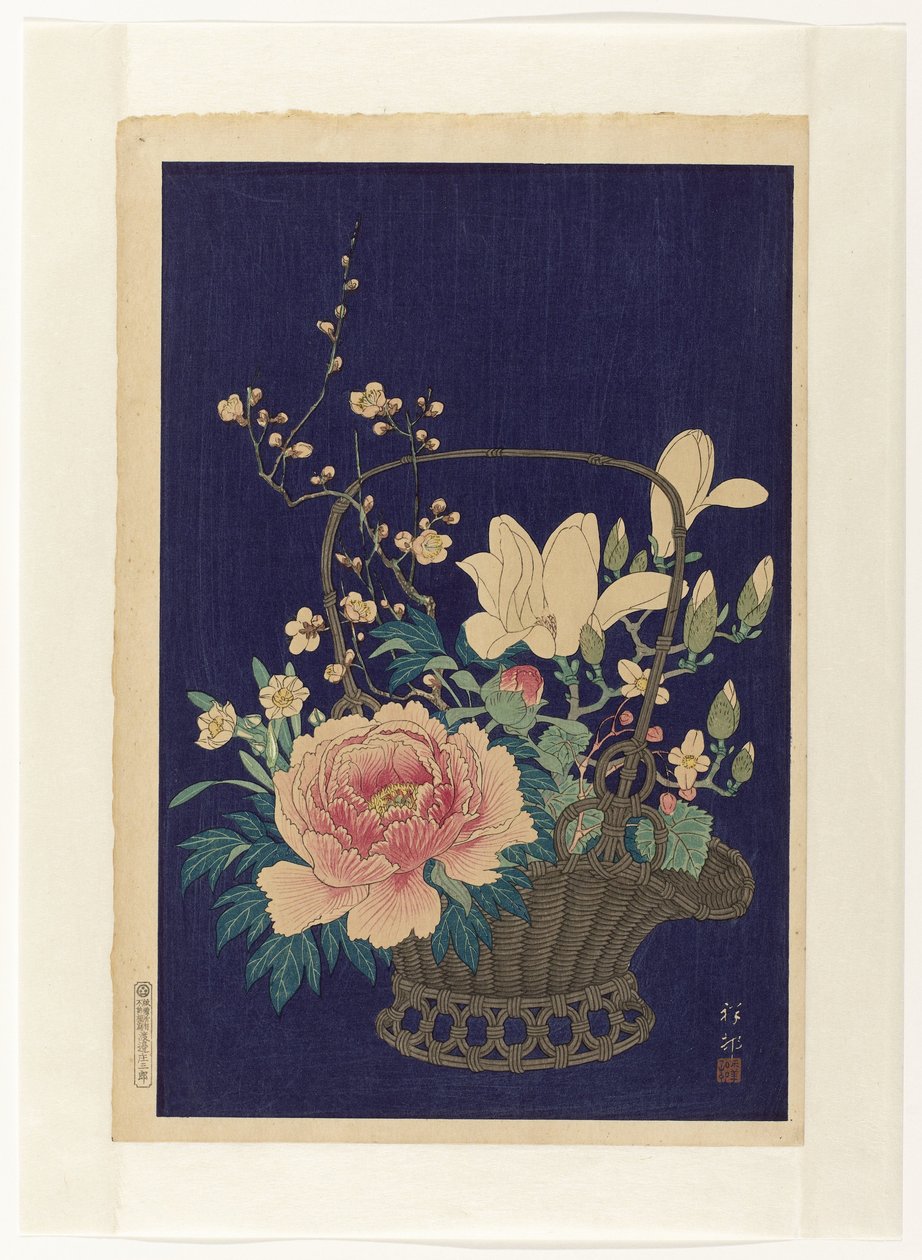 Bambu blomkorg av Ohara Koson
