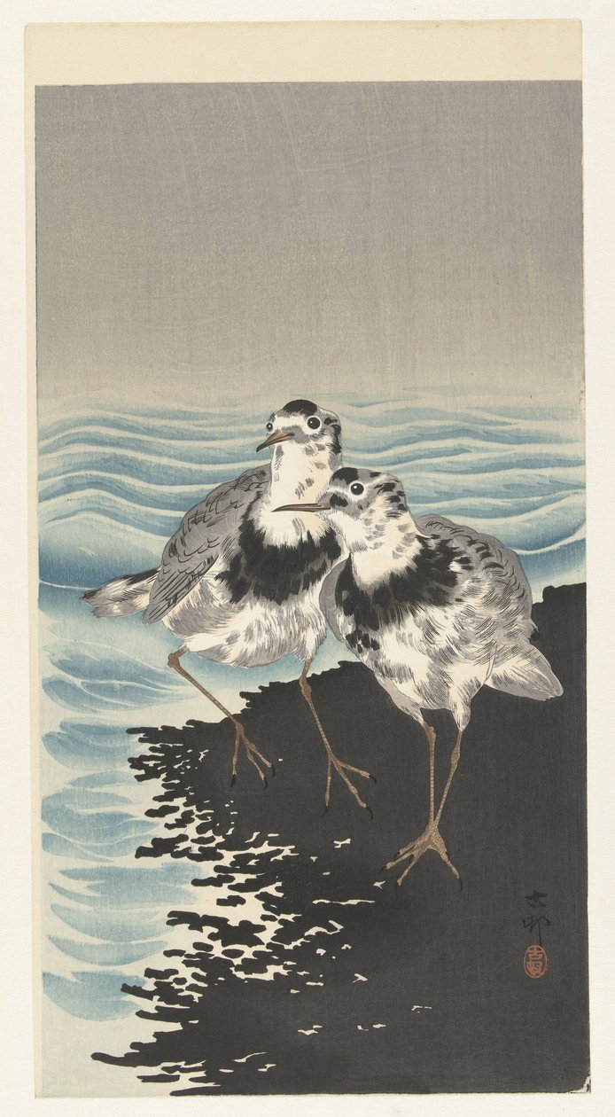 Stora knutsnäppor av Ohara Koson