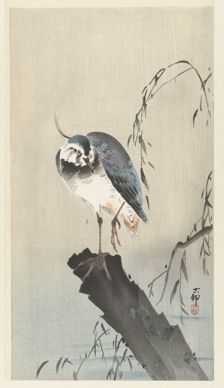 Vipa på en stubbe av Ohara Koson
