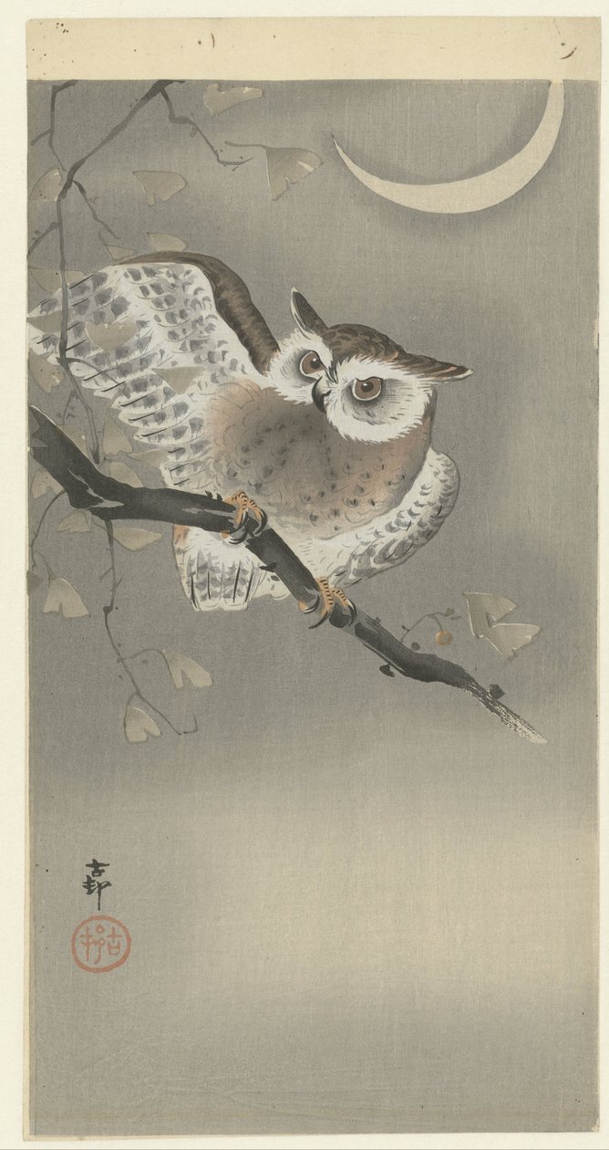 Efter kolonnen vatten l medlem silver k av Ohara Koson
