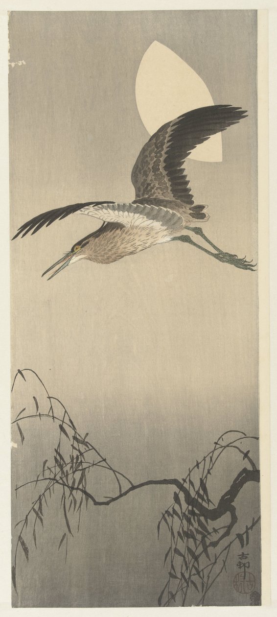 Häger och måne av Ohara Koson