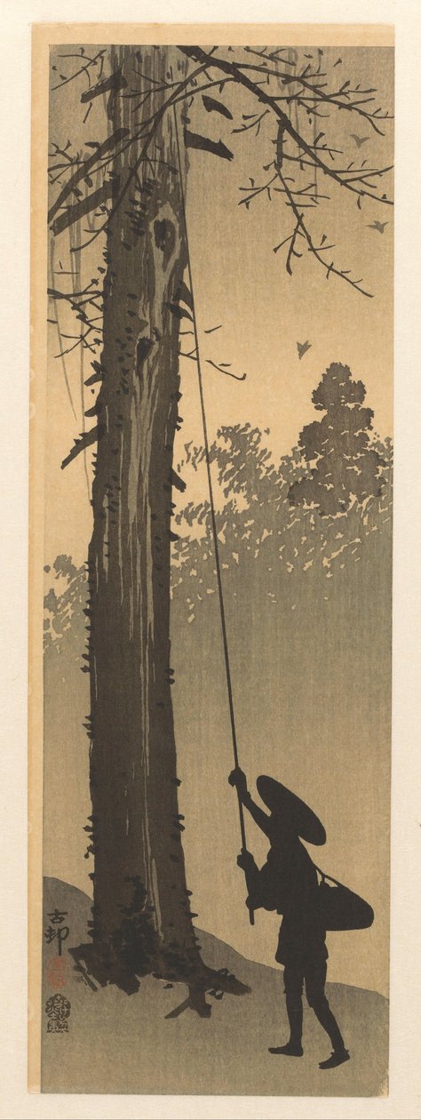 fågelbo rövare av Ohara Koson