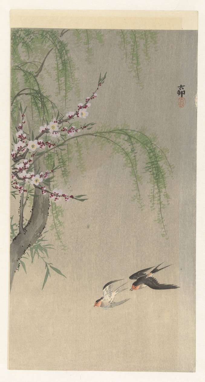 Svalor under flygning av Ohara Koson