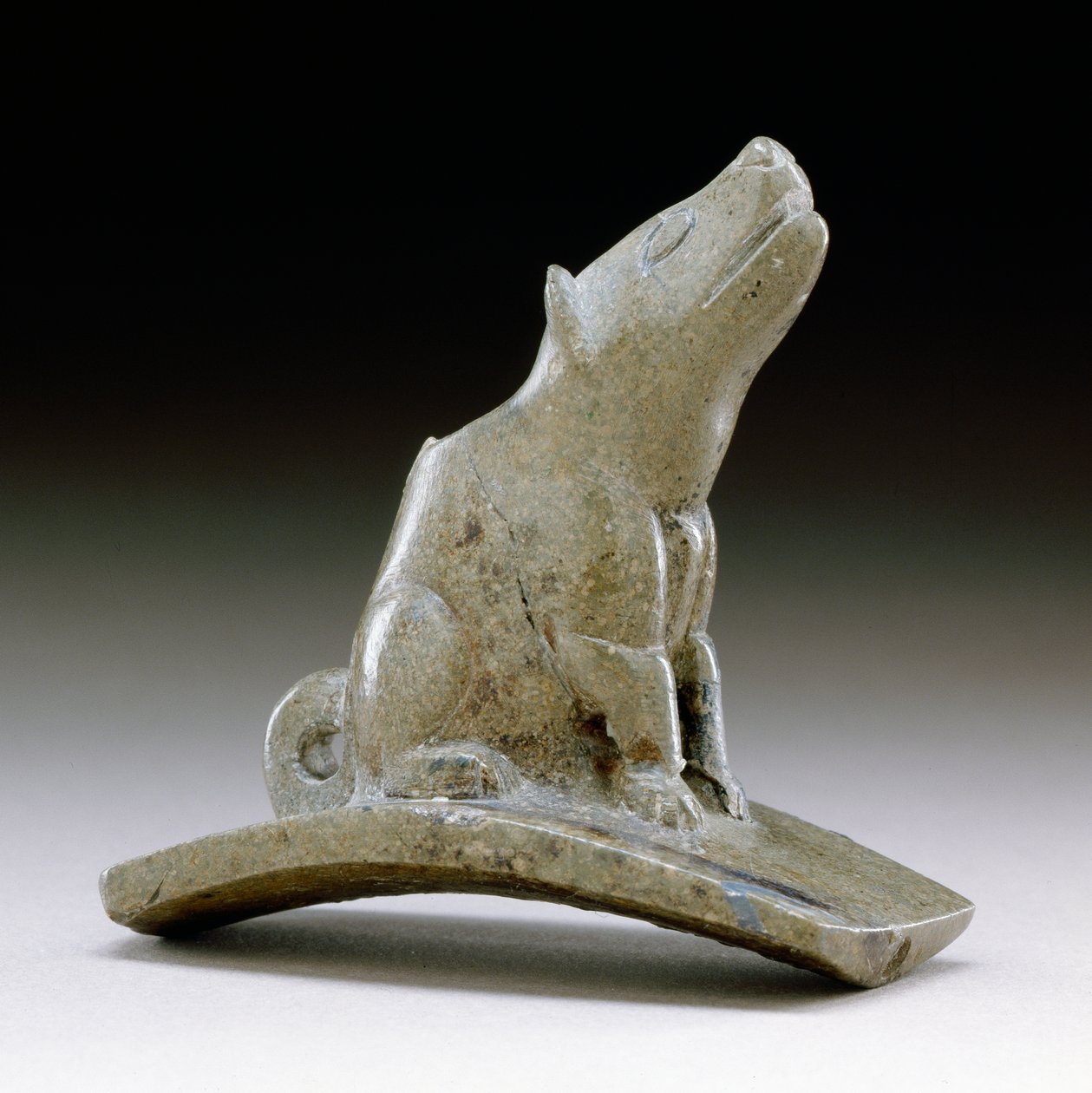Coyote plattformsrör, 200 BC-100 AD (pipestone) av Ohio Hopewell culture