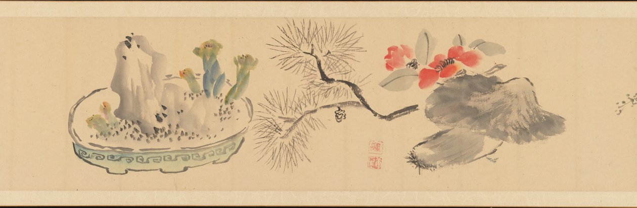 Brev som omsluter blommor, 1831. av Okada Hanko