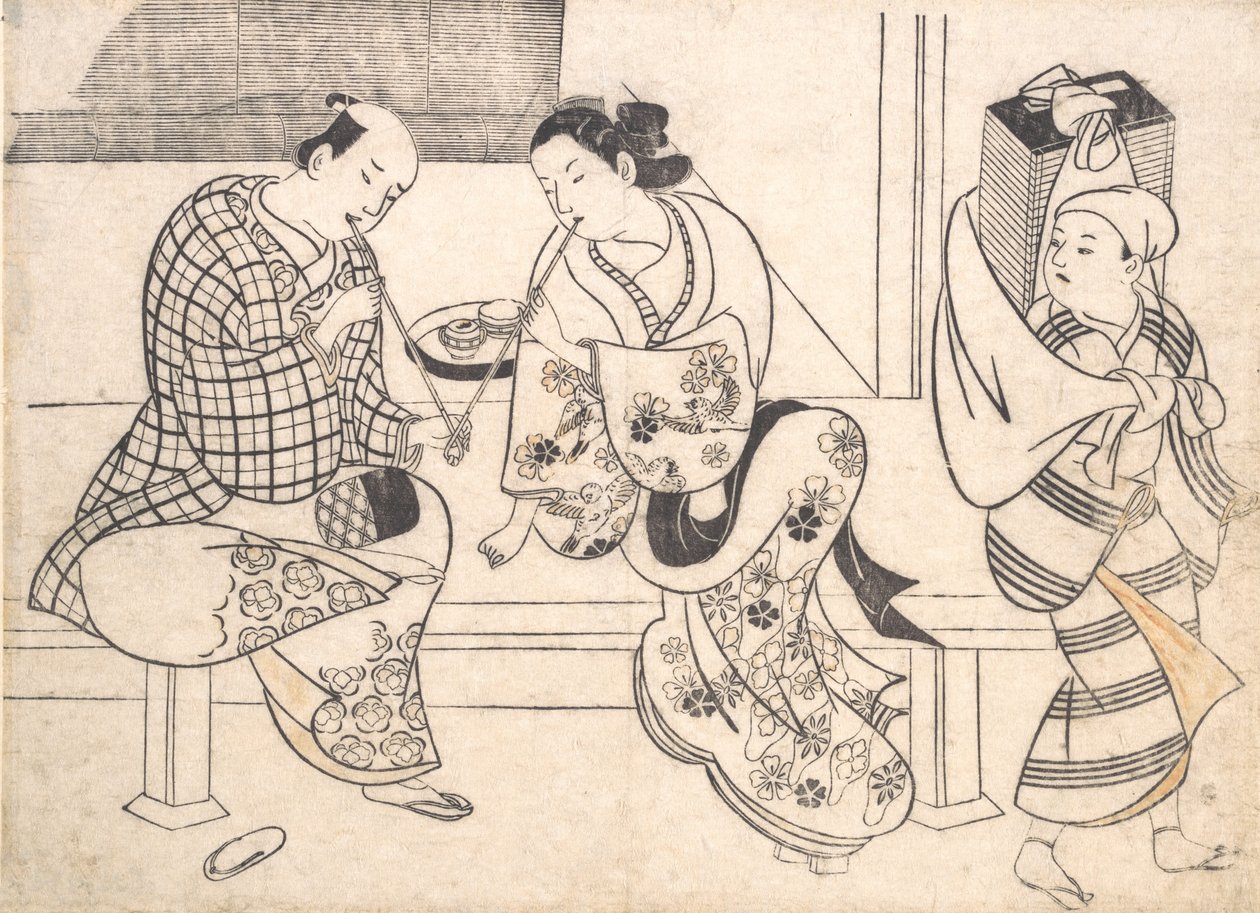 Amoröst par, tidigt 1700-tal., tidigt 1700-tal. av Okumura Masanobu