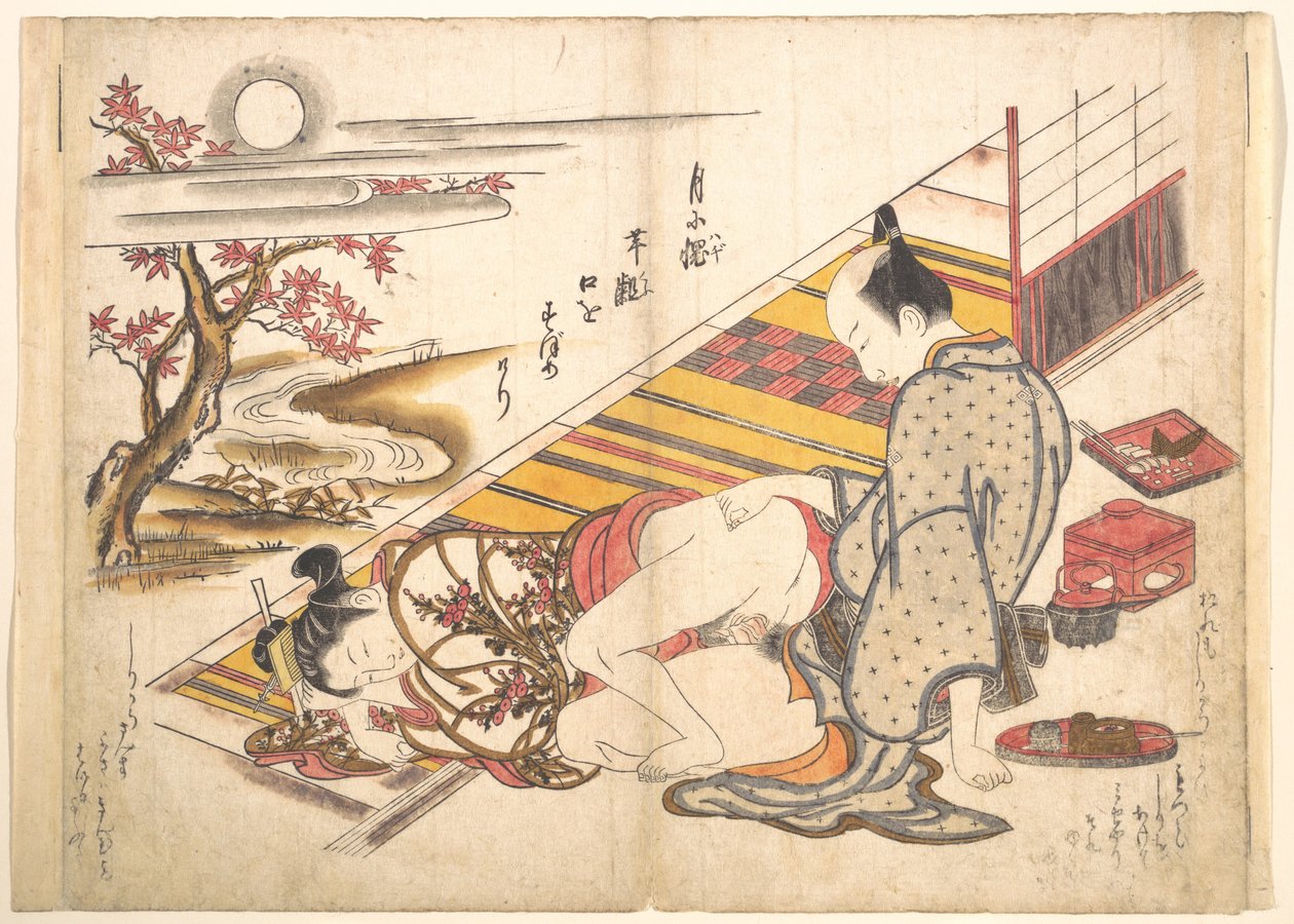 Sovrumsscen av Okumura Masanobu