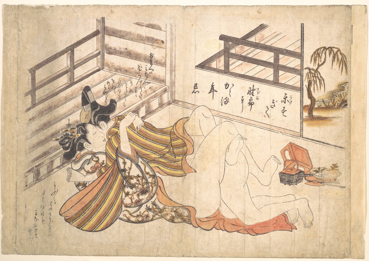Sovrumsscen av Okumura Masanobu