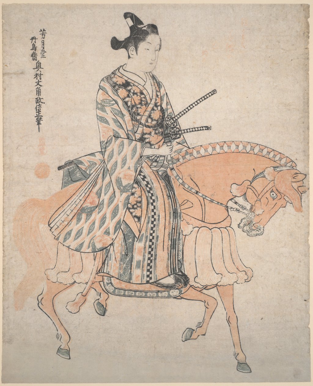 Adelsman på en häst av Okumura Masanobu