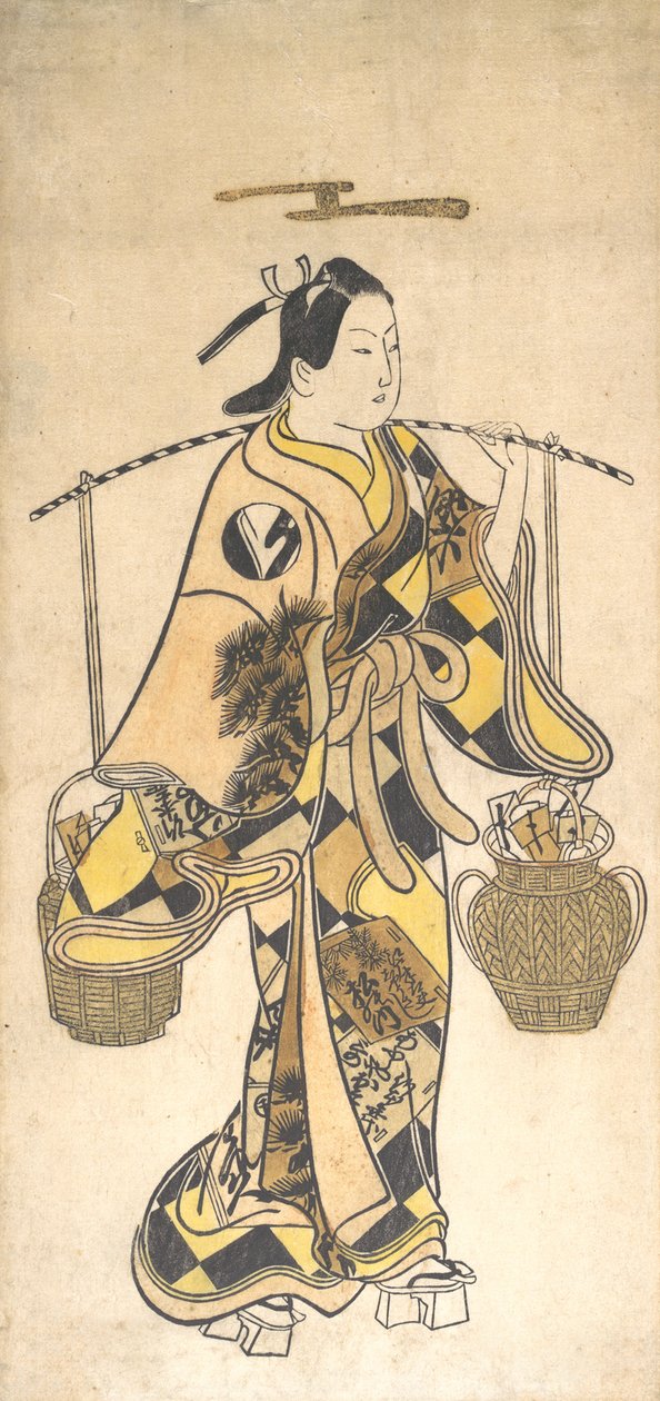 En ung man som säljare av kärleksprofetior, ca. 1730-talet, ca. 1730-talet. av Okumura Toshinobu.