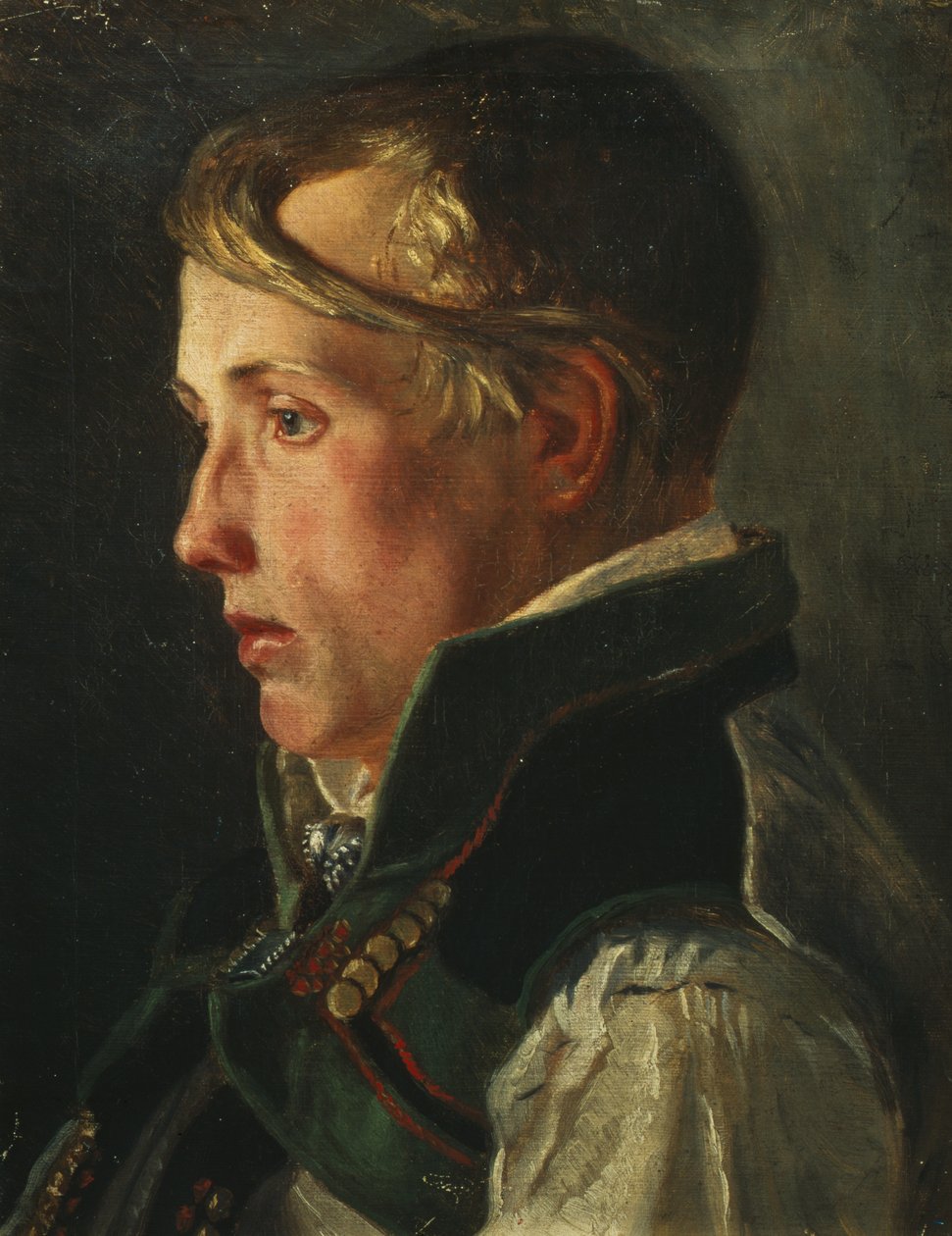 Young Boy (olja på duk) av Olaf Isaachsen