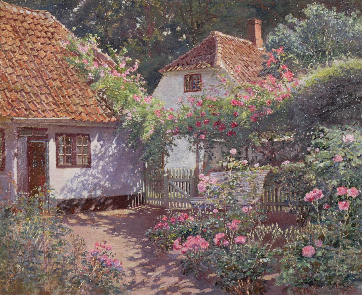Rosenträdgården, ca 1920 (olja på duk) av Olaf Viggo Peter Langer