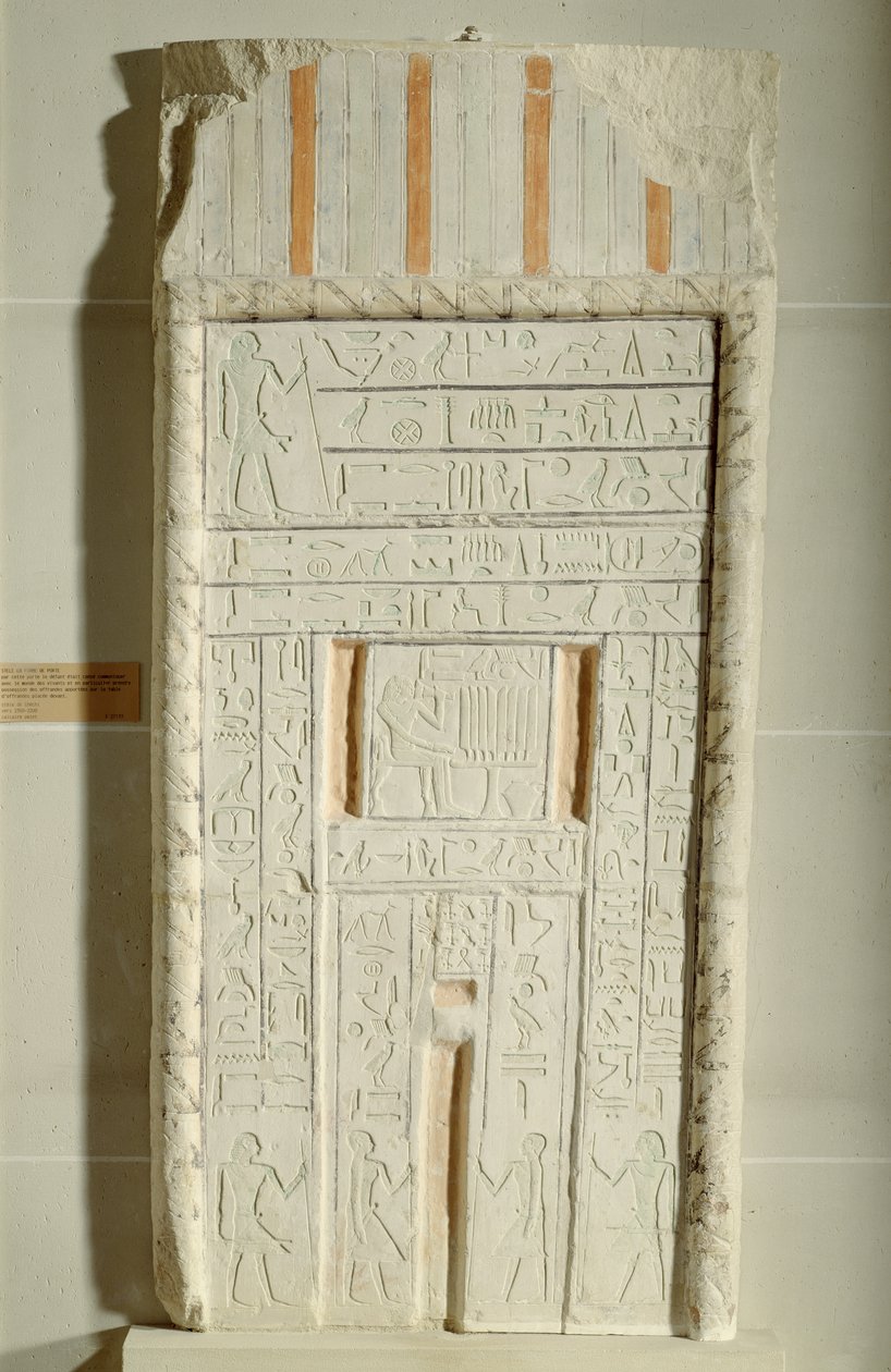 Falsk dörr av Sheshi, ca 2300-2200 f.Kr. (målad kalksten) av Old Kingdom Egyptian