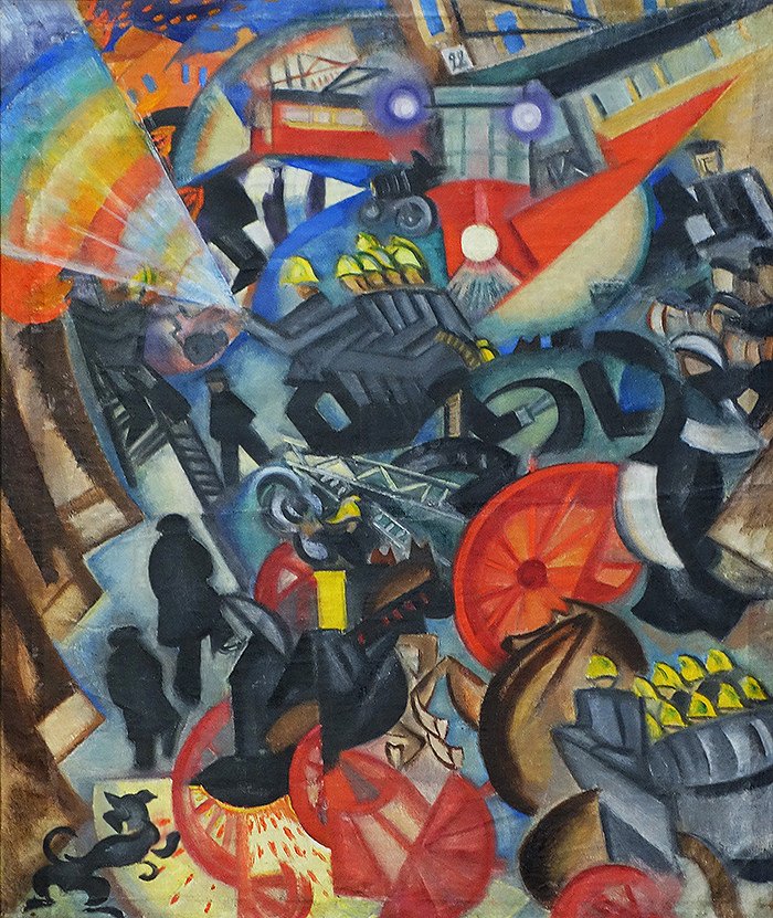    Fire in the City  av Olga Rozanova