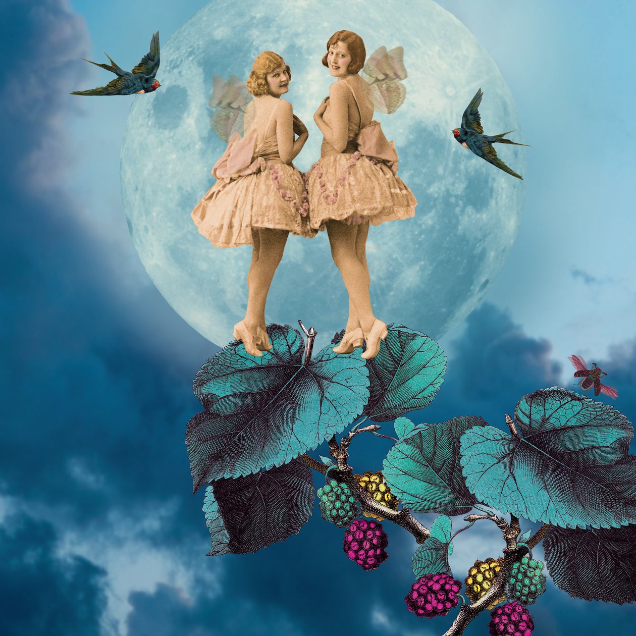 Blue Moon, 2014, (digitalt collage) av Olga Snell