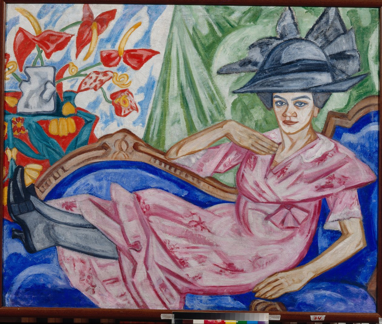 "Porträtt av konstnärens syster" (Porträtt av konstnärens syster) Målning av Olga Vladimirovna Rozanova (1886-1918) 1912 - Olja på duk - Statens konstmuseum, Jekaterinburg av Olga Wladimirowna  Rosanowa