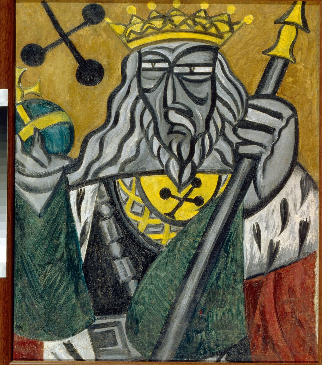 Kung av klubbor - Målning av Olga Vladimirovna Rozanova (1886-1918), olja på duk (80,5x68 cm) av Olga Wladimirowna  Rosanowa