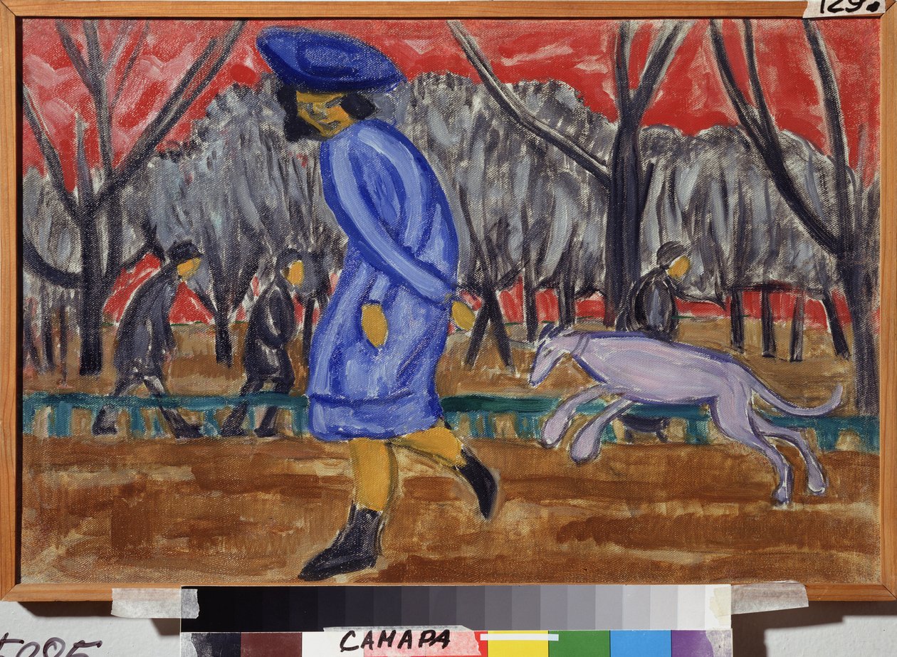 Sir le boulevard. Peinture de Olga Vladimirovna Rozanova (1886-1918), huile sir toile av Olga Wladimirowna  Rosanowa
