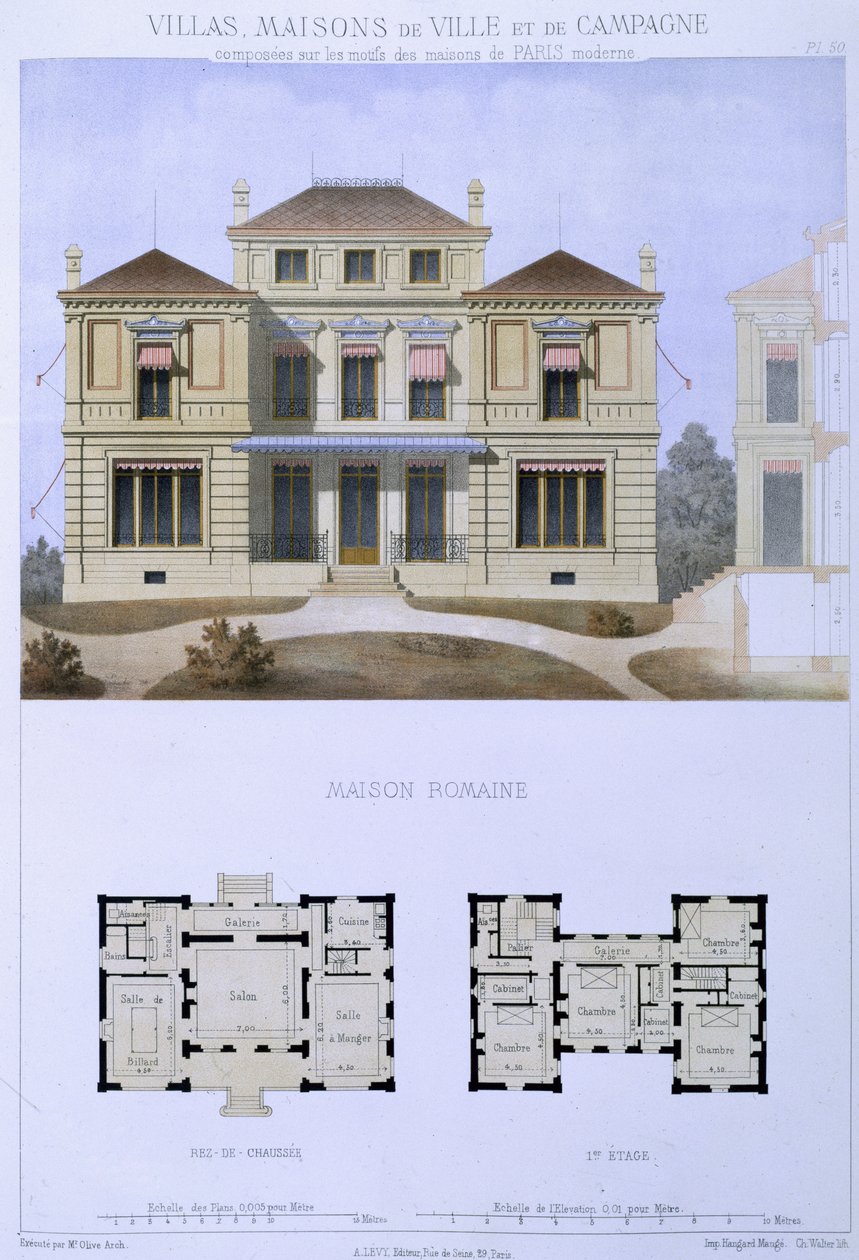 Roman Villa, graverad av Walter, skylt 50 från 