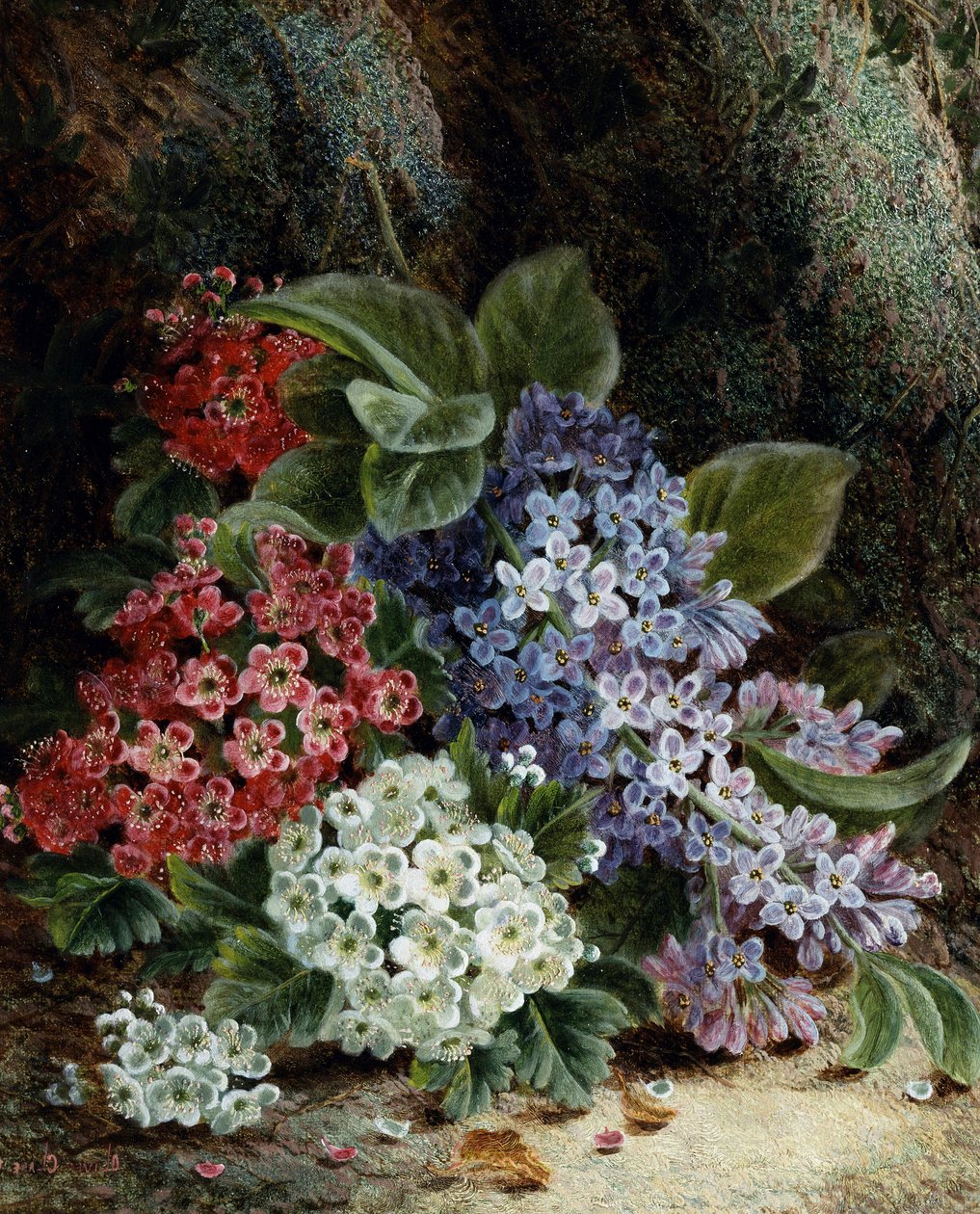 Blommor av syren och hagtorn. Målning av Oliver Clare (ca 1853-1927) Privat samling. av Oliver Clare