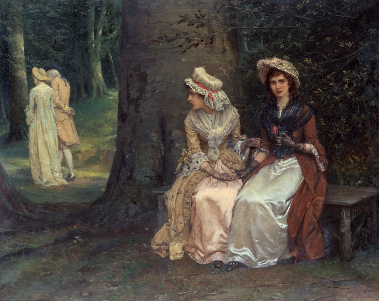 Unrequited Love, A Scene from Much Ado about Nothing (olja på duk) av Oliver William Williams