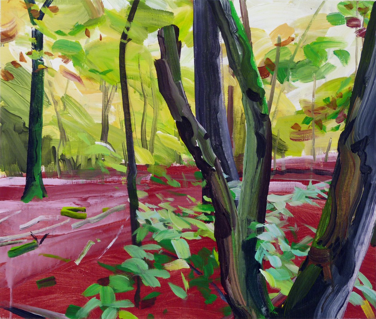 Forest 16,2017 (akryl på duk) av Olivier Morel