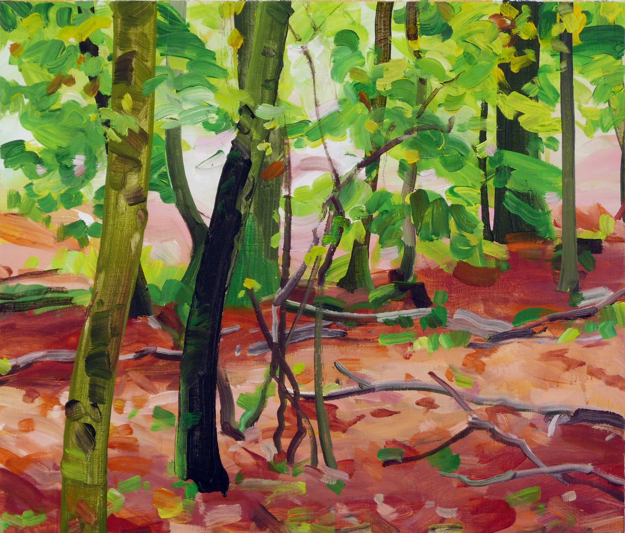 Forest 17,2017 (akryl på duk) av Olivier Morel