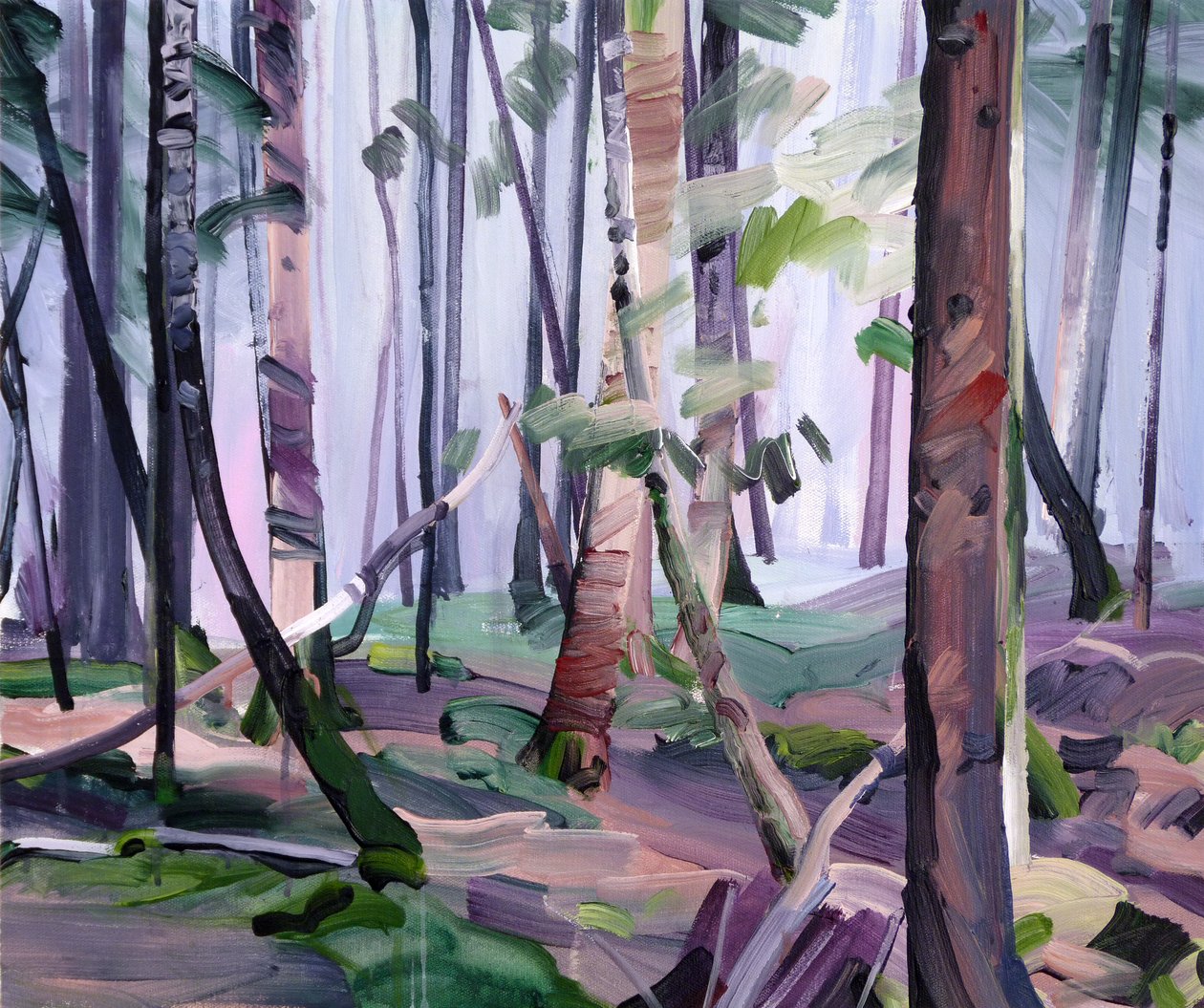 Forest 22,2017 (akryl på duk) av Olivier Morel