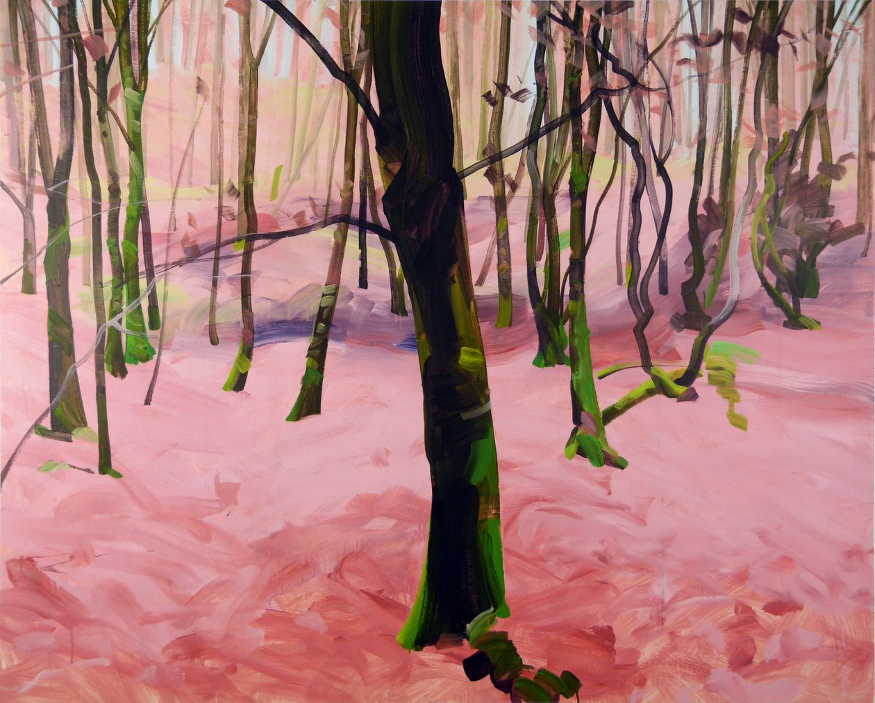 Forest 29,2017 (akryl på duk) av Olivier Morel