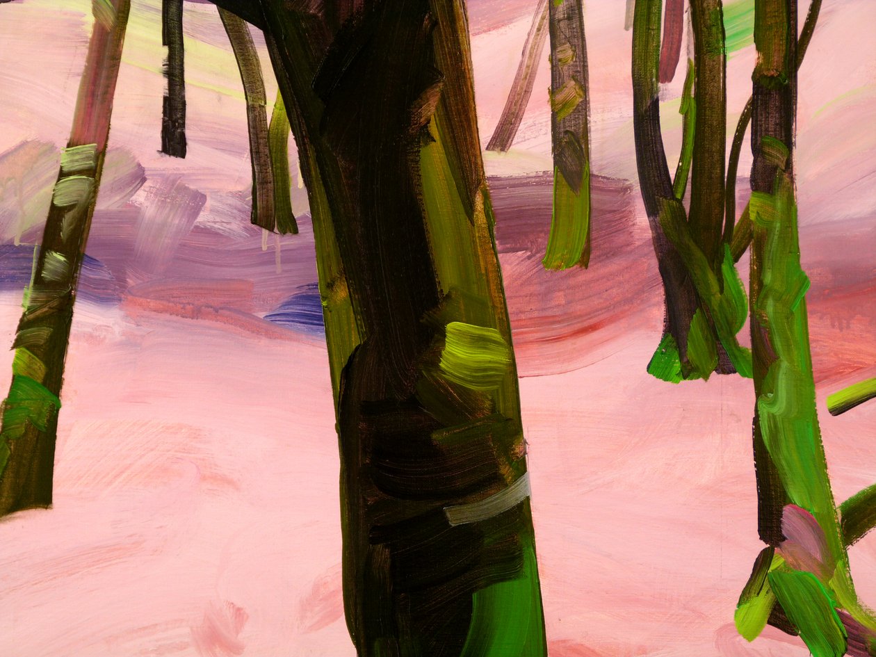 Forest 29, detalj, 2017 (akryl på duk) av Olivier Morel