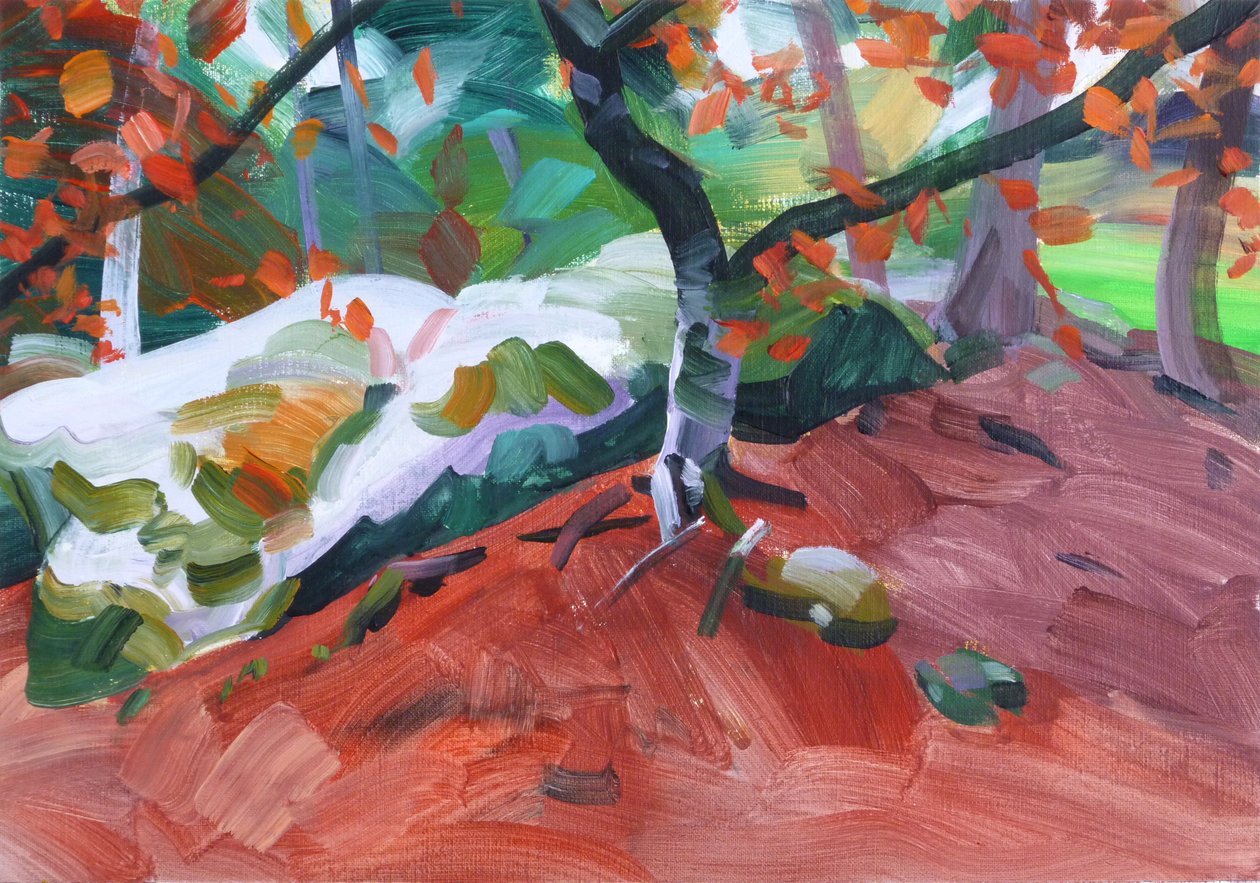 Forest 31,2018 (akryl på duk) av Olivier Morel