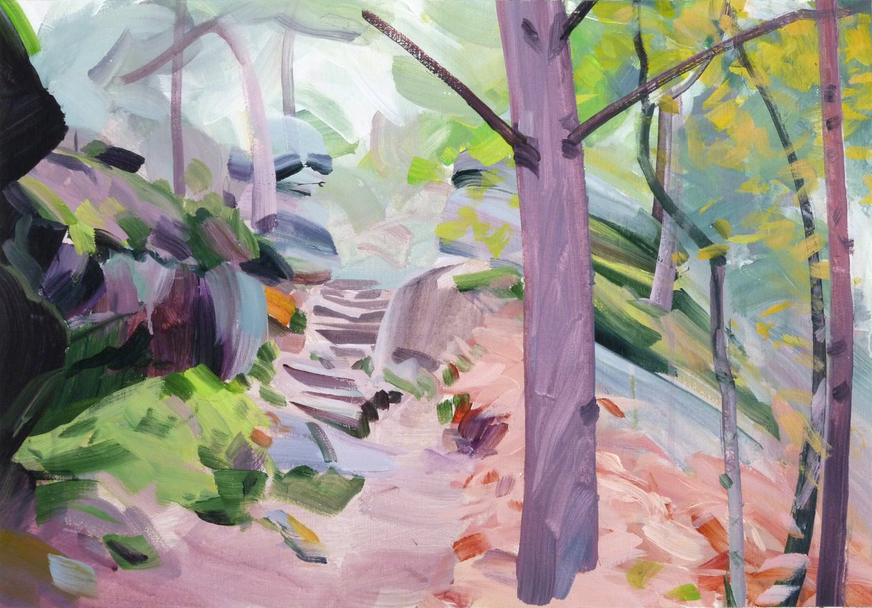 Forest 33,2018 (akryl på duk) av Olivier Morel