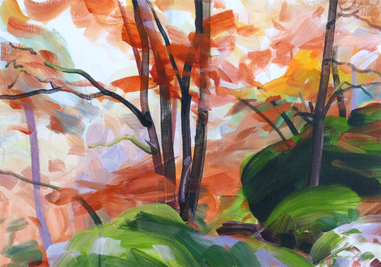 Forest 34,2018 (akryl på duk) av Olivier Morel